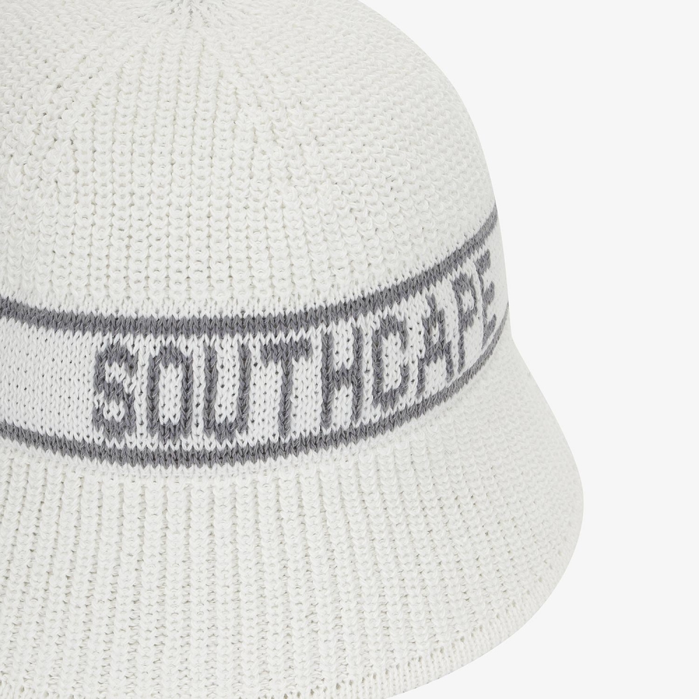 Logo Cotton-Blend Knit Bucket Hat_WT