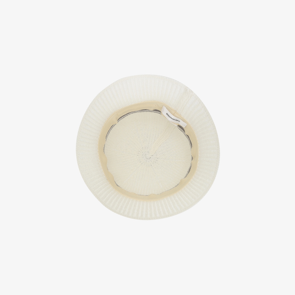 Logo Cotton-Blend Knit Bucket Hat_WT