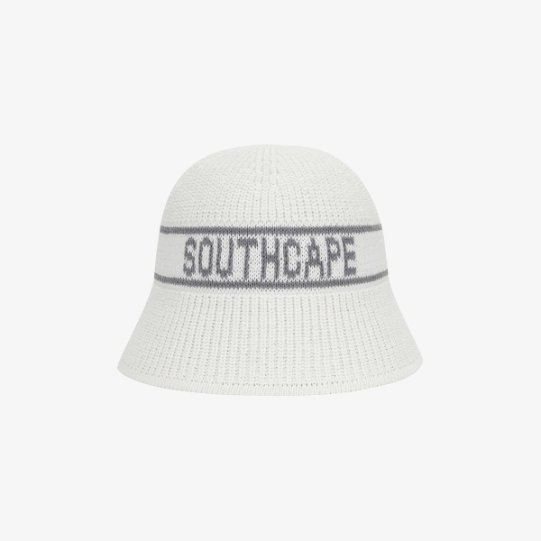 Logo Cotton-Blend Knit Bucket Hat_WT