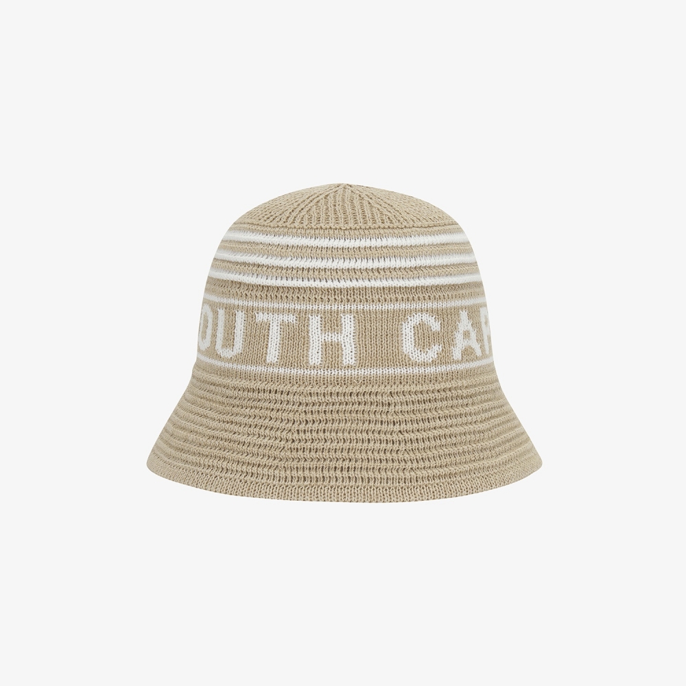 Logo Stripe Knit-Blend Bucket Hat_BE