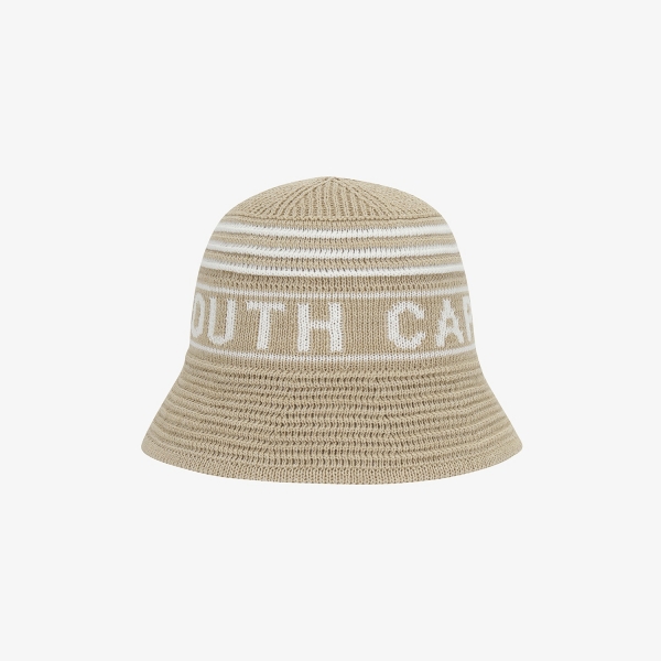 Logo Stripe Knit-Blend Bucket Hat_BE