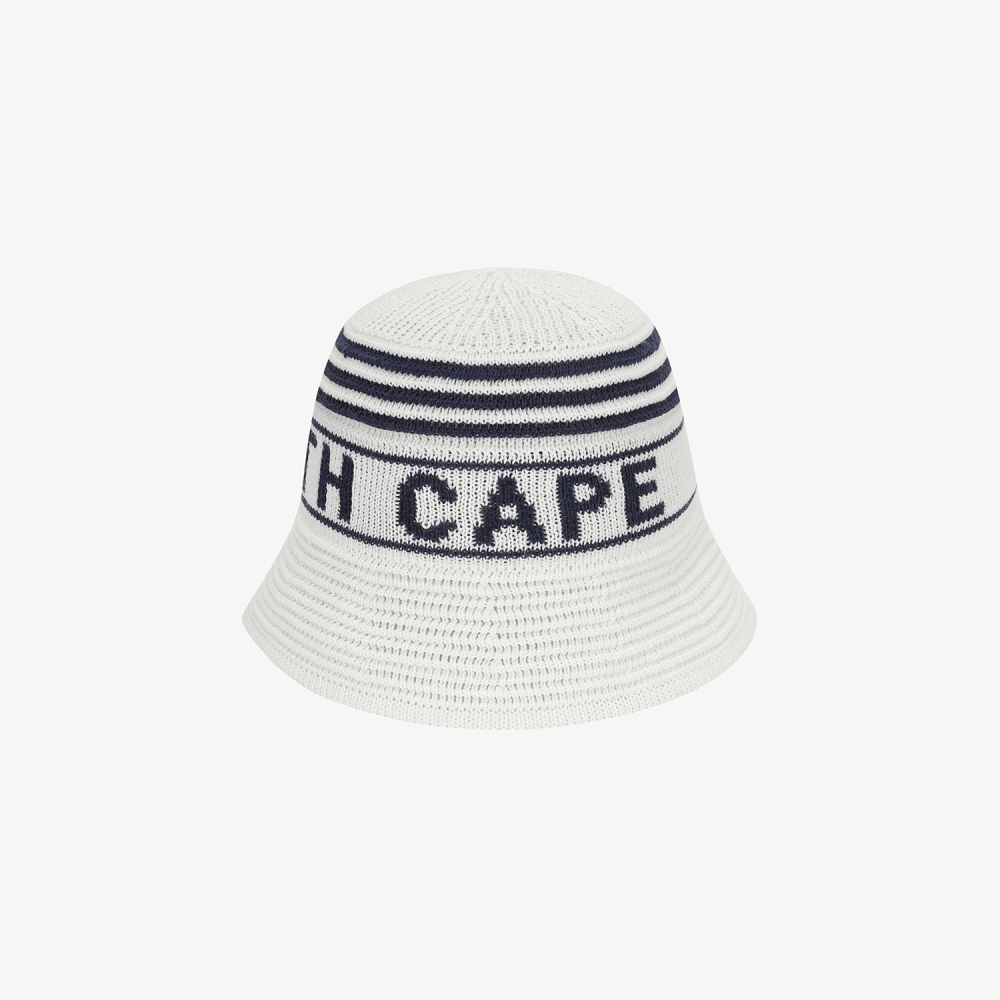 Logo Stripe Knit-Blend Bucket Hat_IV