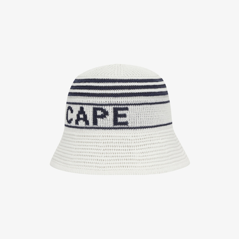 Logo Stripe Knit-Blend Bucket Hat_IV