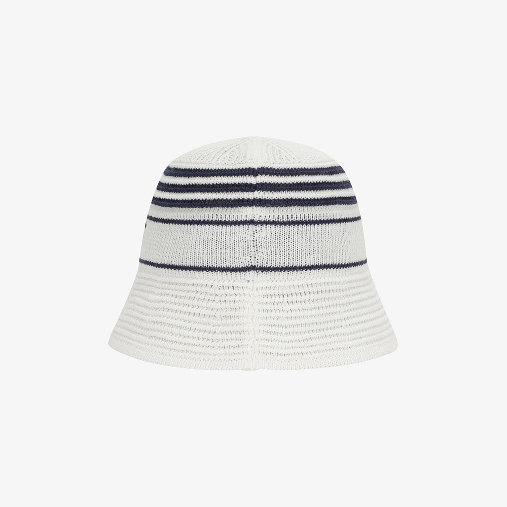 Logo Stripe Knit-Blend Bucket Hat_IV