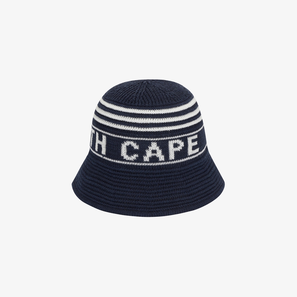 Logo Stripe Knit-Blend Bucket Hat_NA