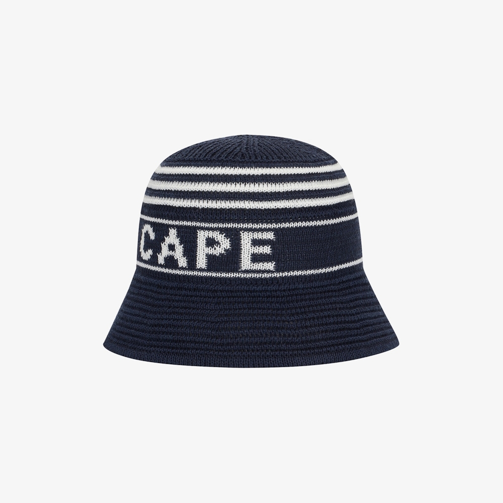 Logo Stripe Knit-Blend Bucket Hat_NA