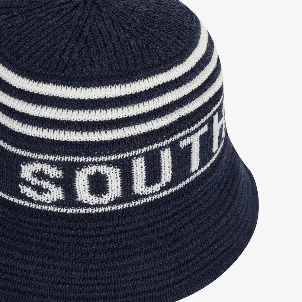 Logo Stripe Knit-Blend Bucket Hat_NA