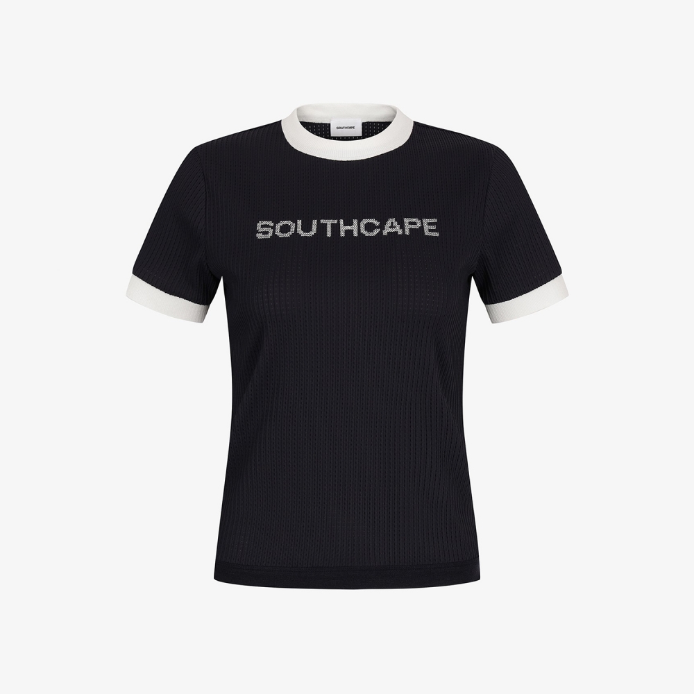 Mesh Dot Logo Short Sleeve T-Shirt_BK