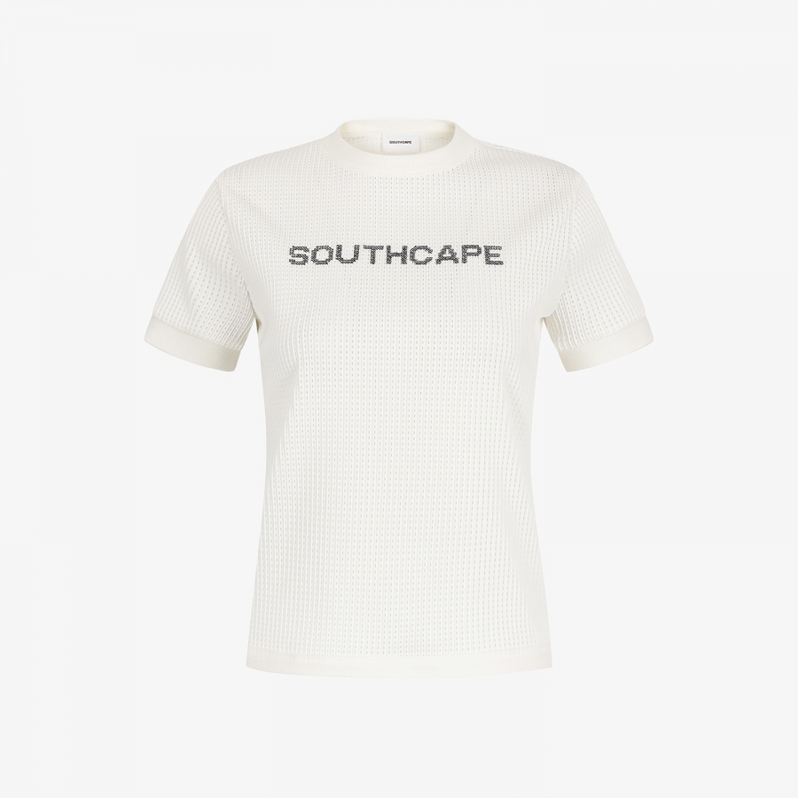 Mesh Dot Logo Short Sleeve T-Shirt_WT