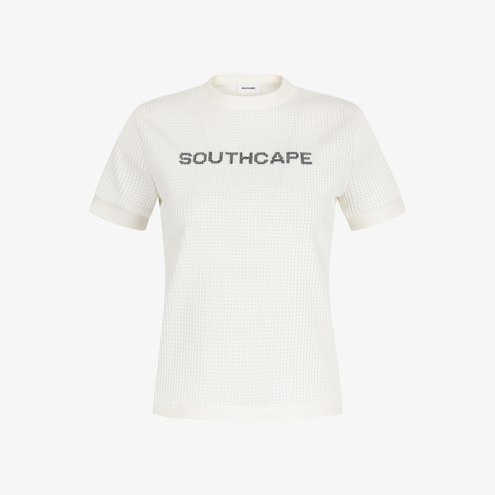 Mesh Dot Logo Short Sleeve T-Shirt_WT