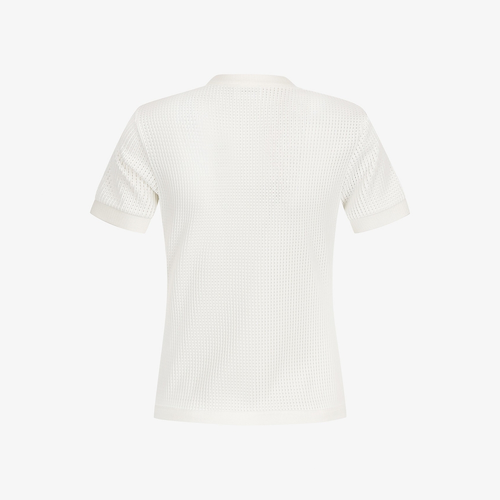 Mesh Dot Logo Short Sleeve T-Shirt_WT