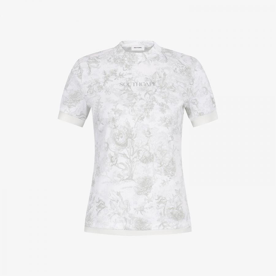 Blossom Pleated Short Sleeve T-Shirt_KH