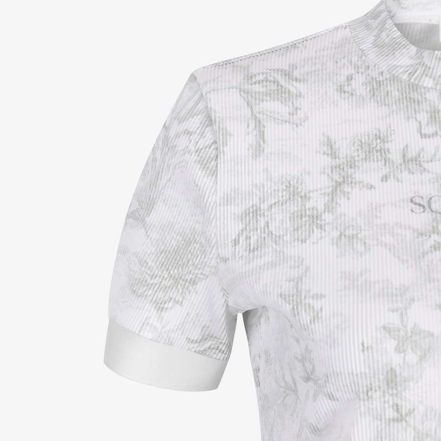 Blossom Pleated Short Sleeve T-Shirt_KH