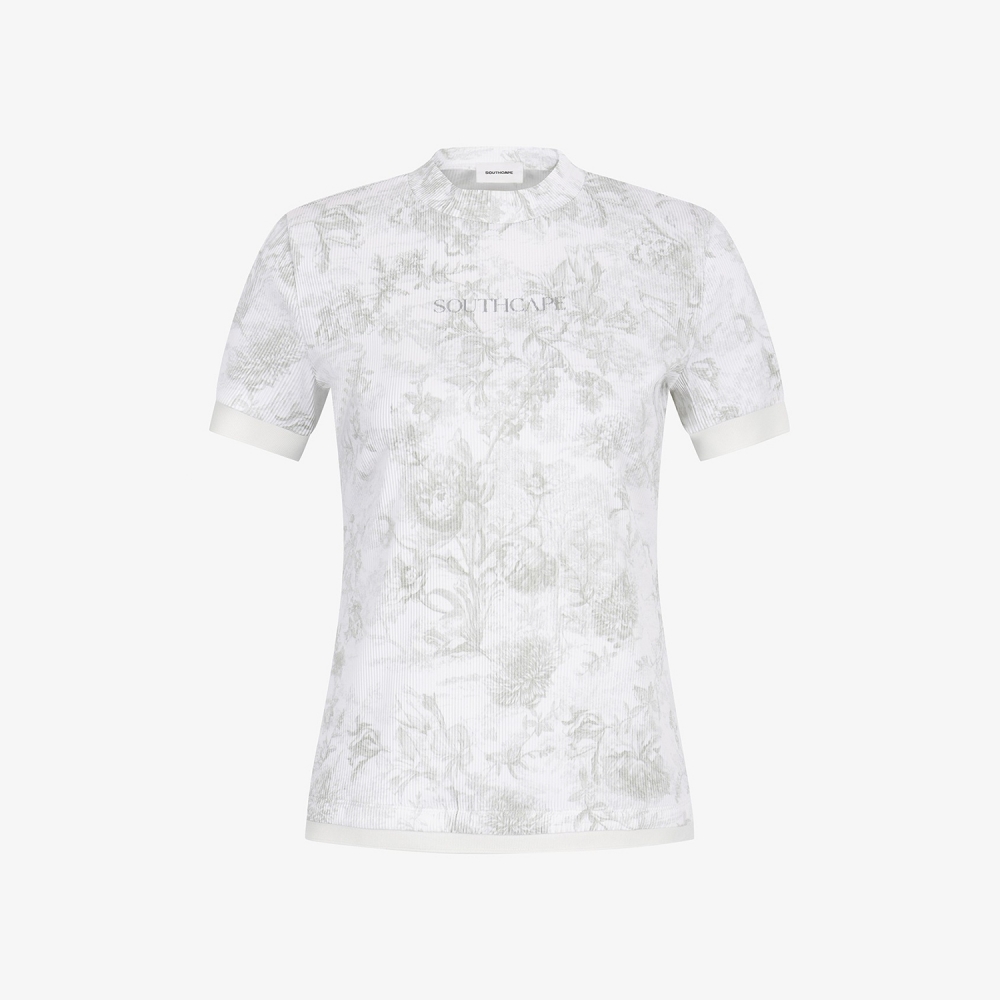 Blossom Pleated Short Sleeve T-Shirt_KH