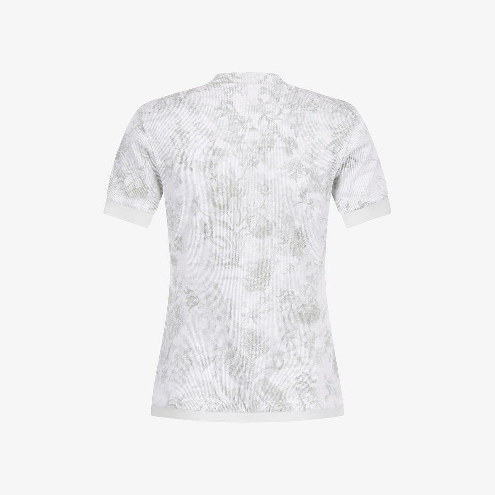Blossom Pleated Short Sleeve T-Shirt_KH