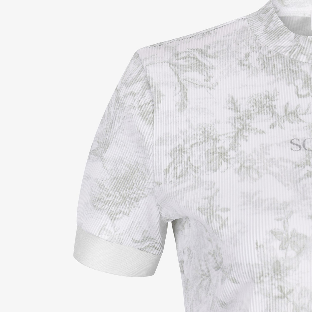 Blossom Pleated Short Sleeve T-Shirt_KH