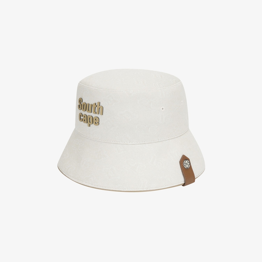 Monogram Logo Leather Piping Bucket Hat_LE