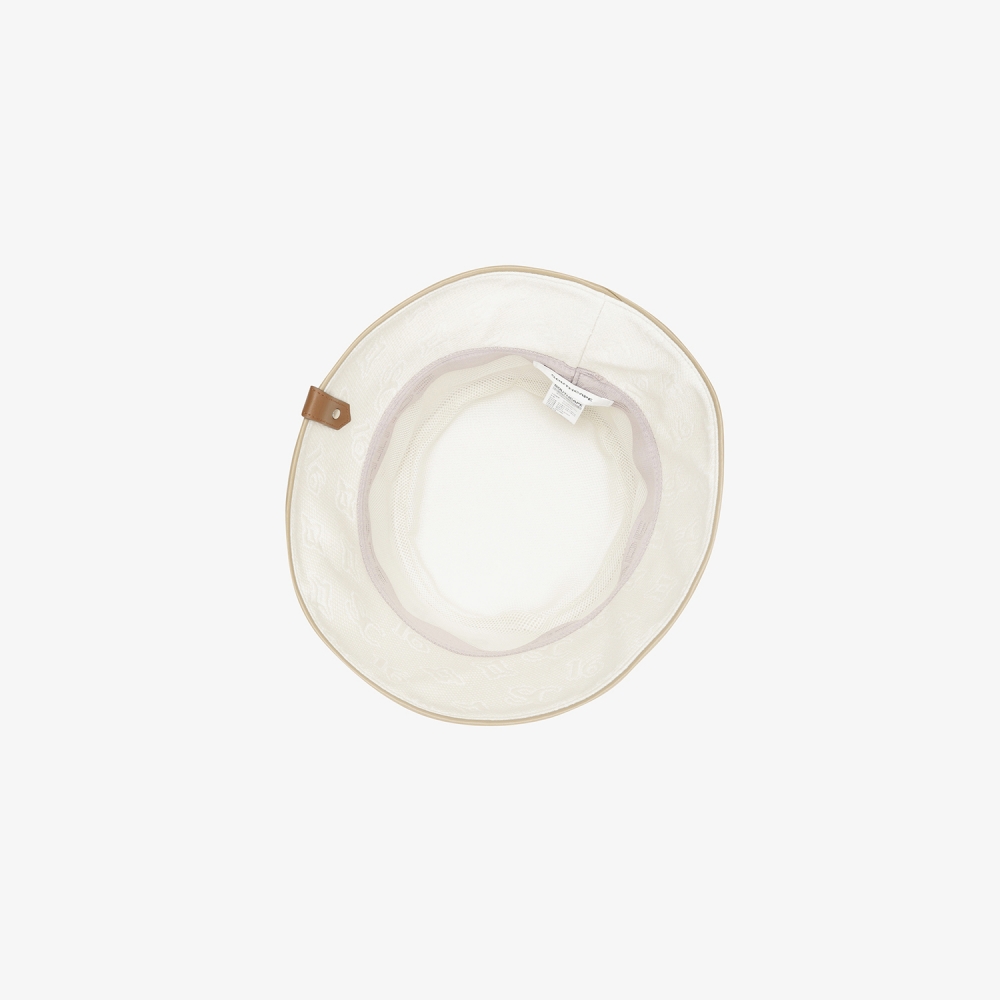 Monogram Logo Leather Piping Bucket Hat_LE