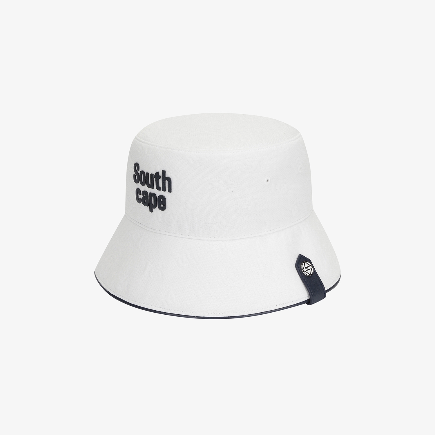 Monogram Logo Leather Piping Bucket Hat_WT