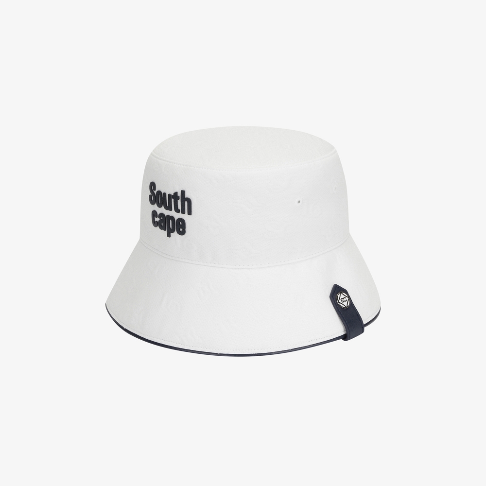 Monogram Logo Leather Piping Bucket Hat_WT