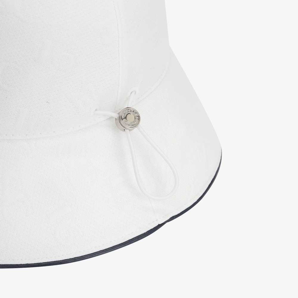 Monogram Logo Leather Piping Bucket Hat_WT