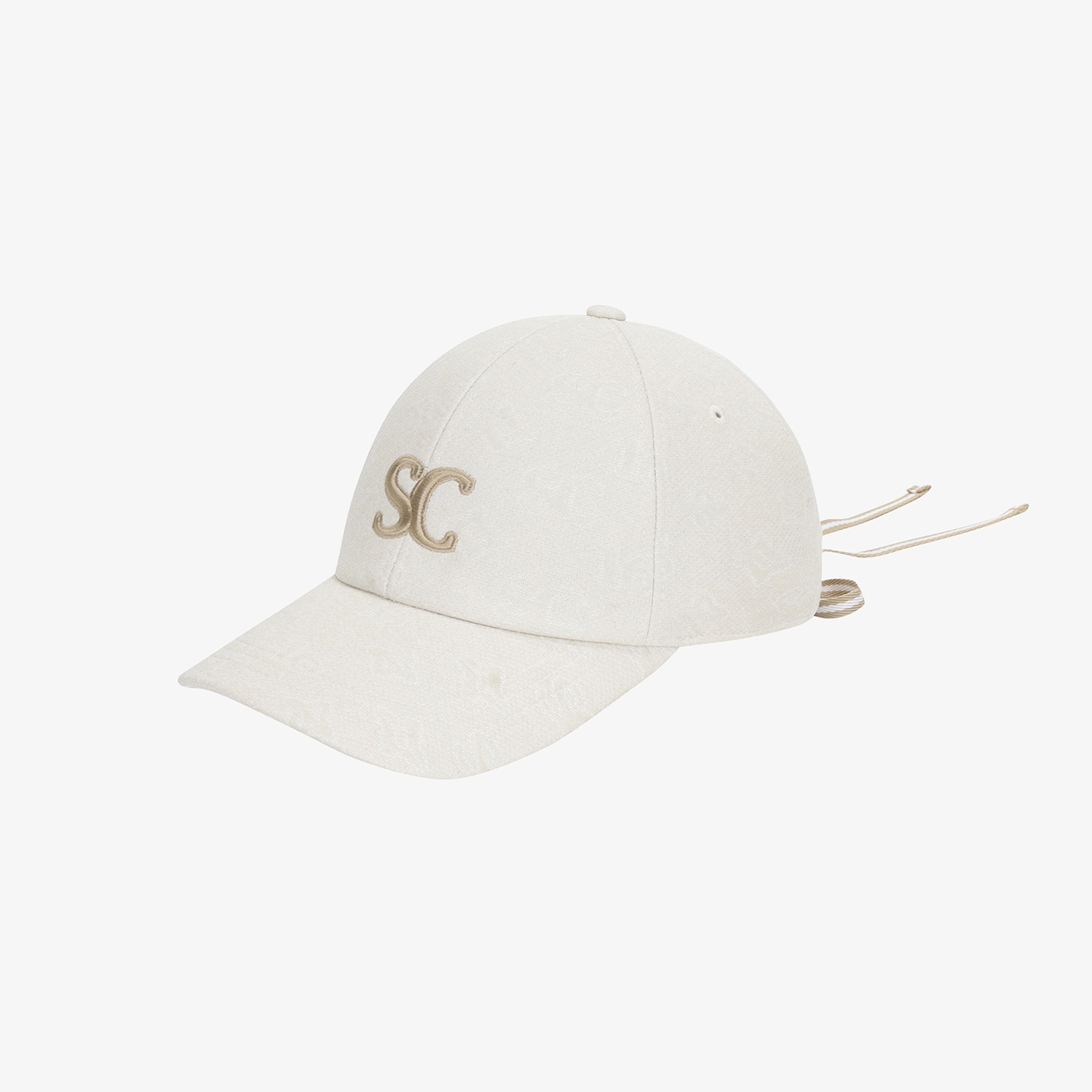 Monogram Jacquard Lace-Up Ball Cap_LE