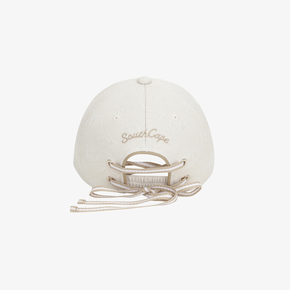 Monogram Jacquard Lace-Up Ball Cap_LE