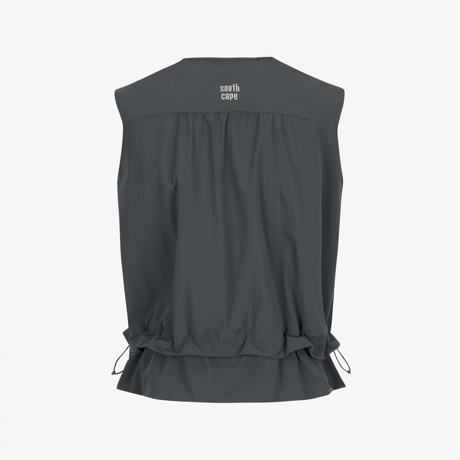 Southcross Shirring Zip-Up Vest_DN