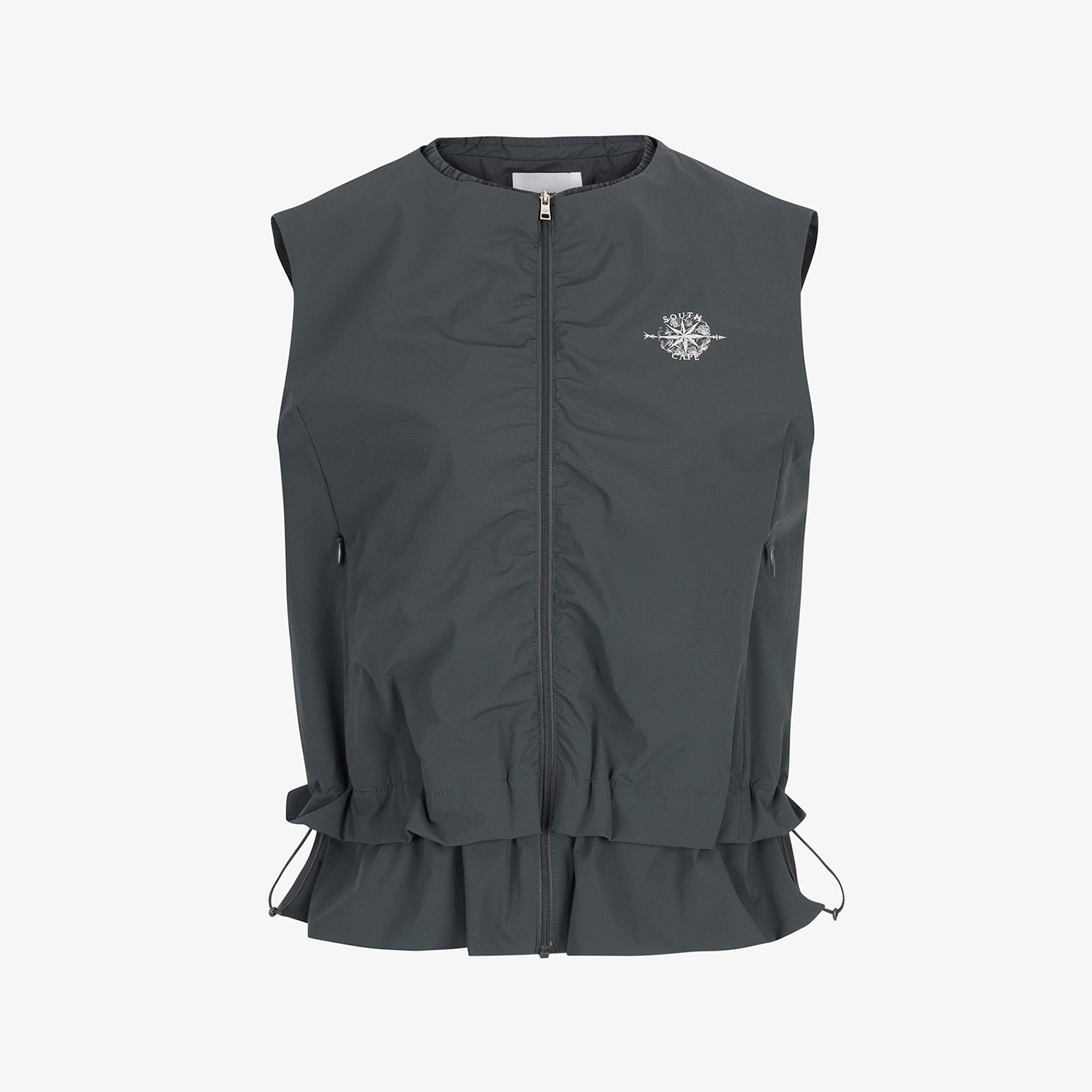 Southcross Shirring Zip-Up Vest_DN