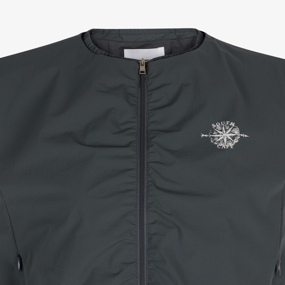 Southcross Shirring Zip-Up Vest_DN
