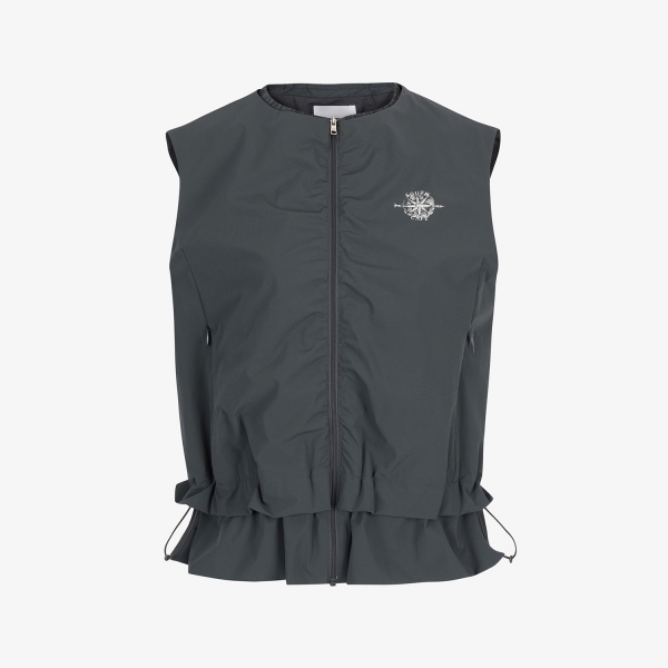 Southcross Shirring Zip-Up Vest_DN