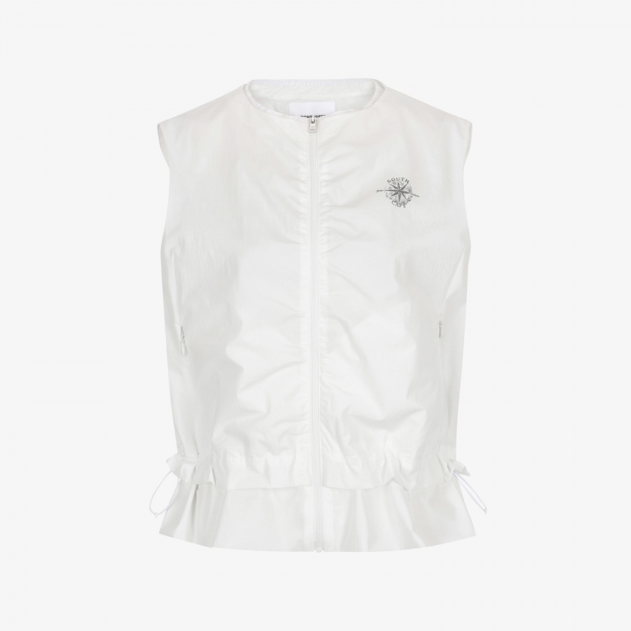 Southcross Shirring Zip-Up Vest_WT