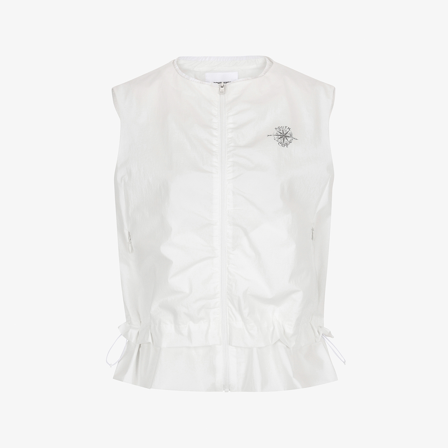Southcross Shirring Zip-Up Vest_WT