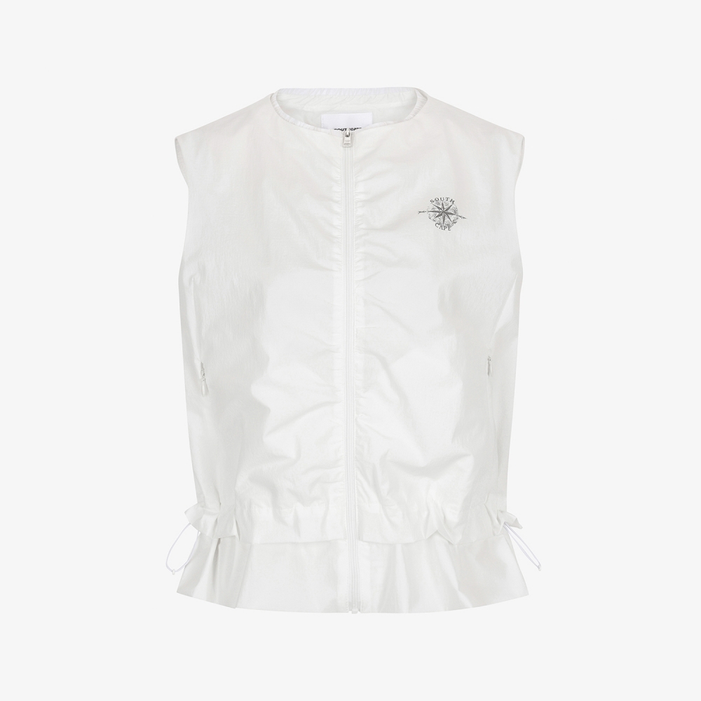 Southcross Shirring Zip-Up Vest_WT