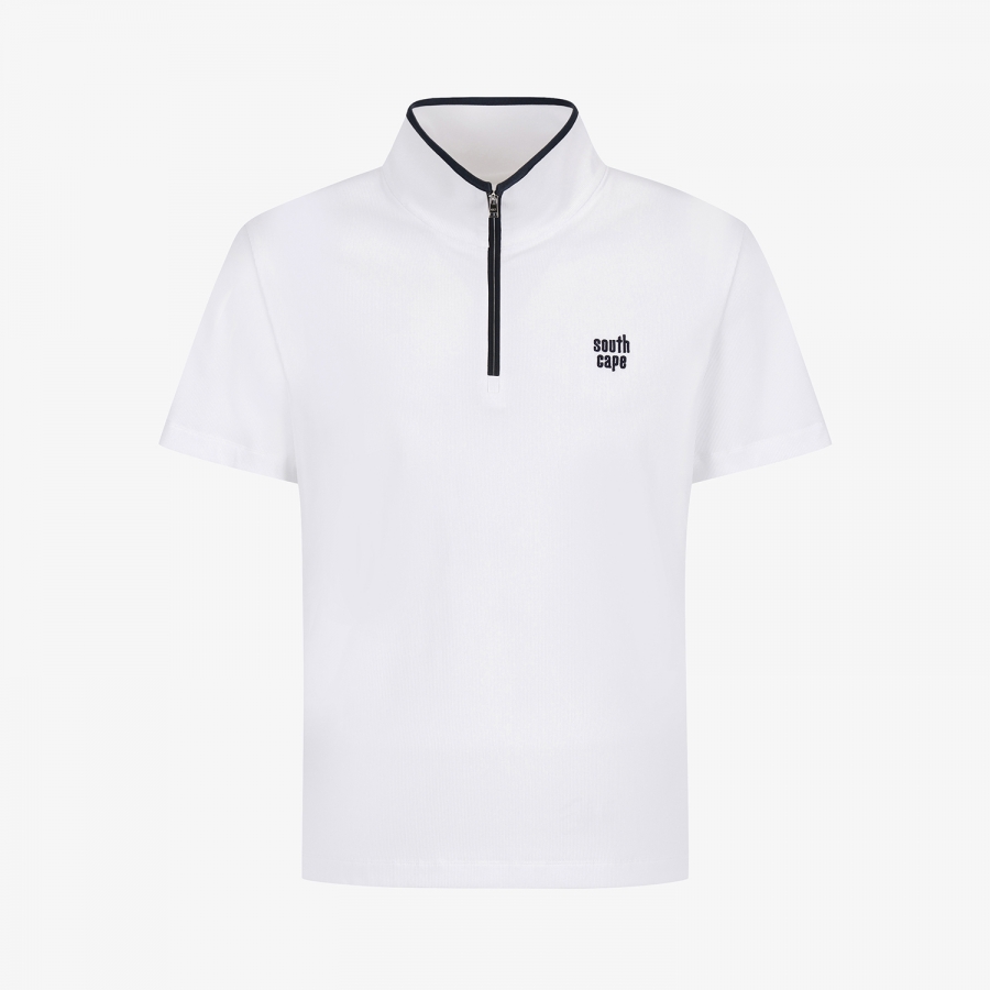 Half-Zip Collar Short-Sleeve T-Shirt_WT