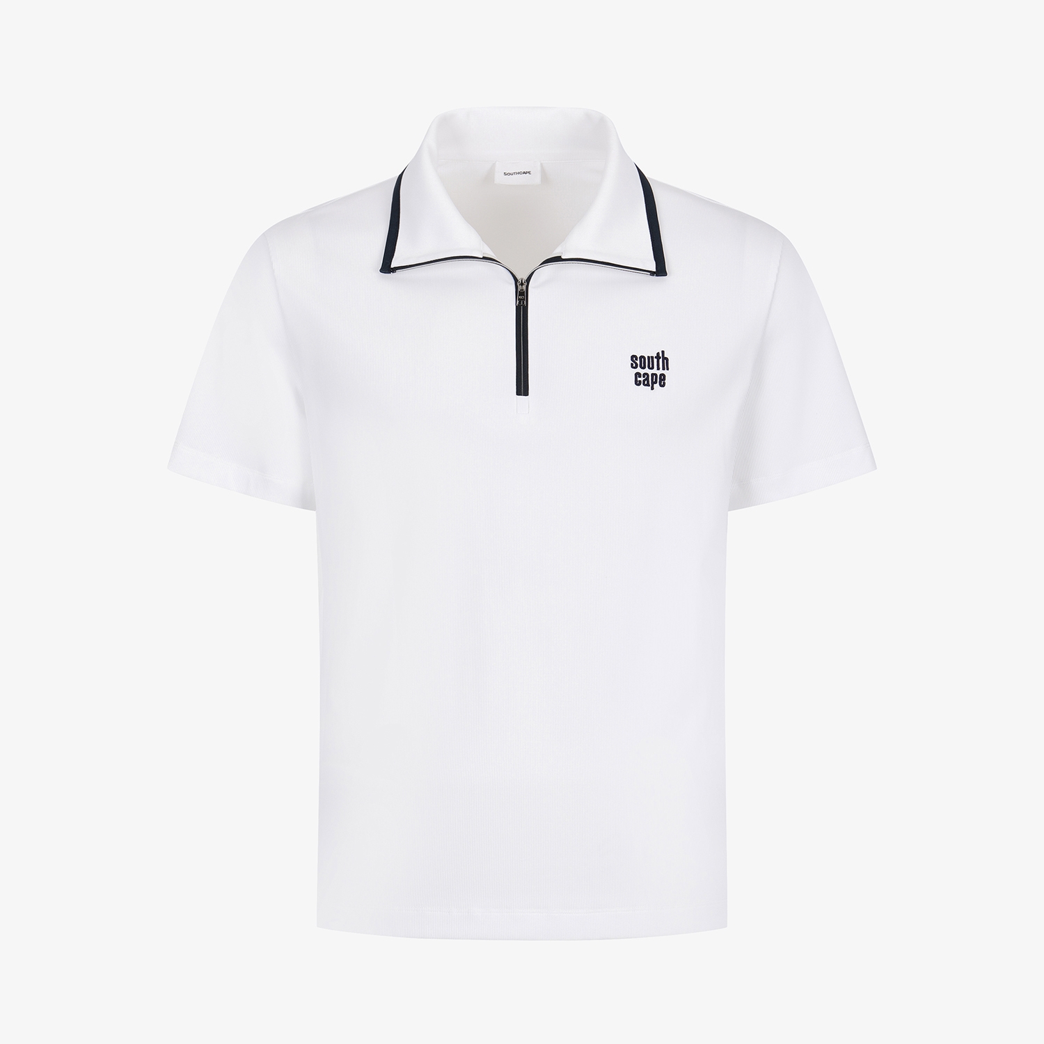 Half-Zip Collar Short-Sleeve T-Shirt_WT