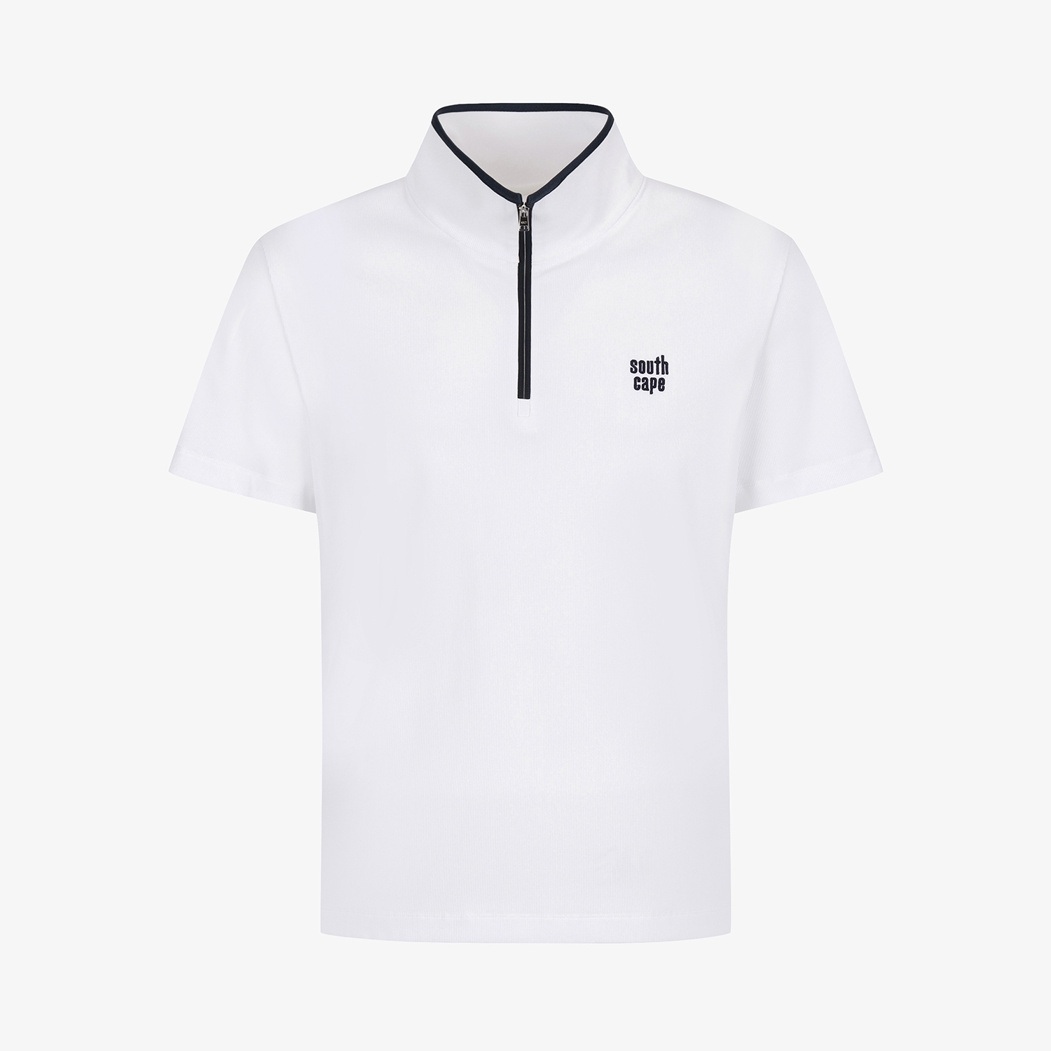 Half-Zip Collar Short-Sleeve T-Shirt_WT
