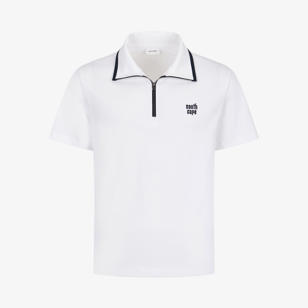 Half-Zip Collar Short-Sleeve T-Shirt_WT