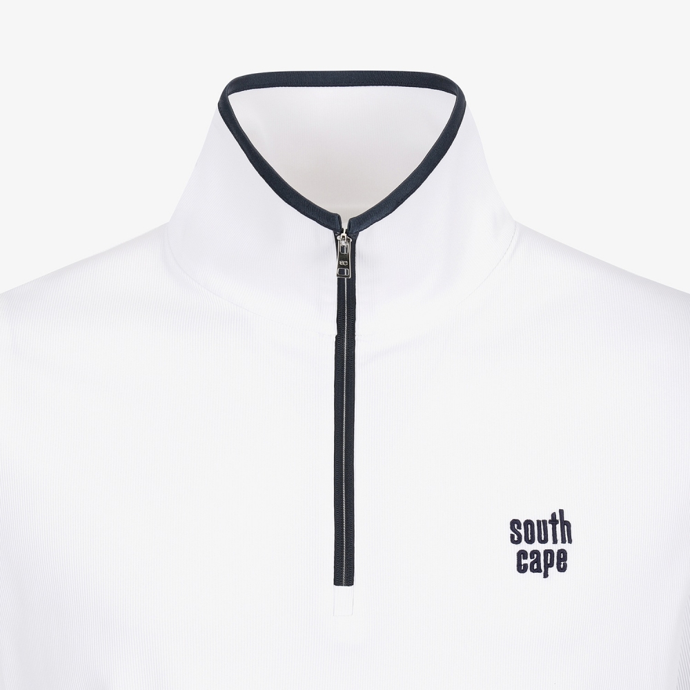 Half-Zip Collar Short-Sleeve T-Shirt_WT