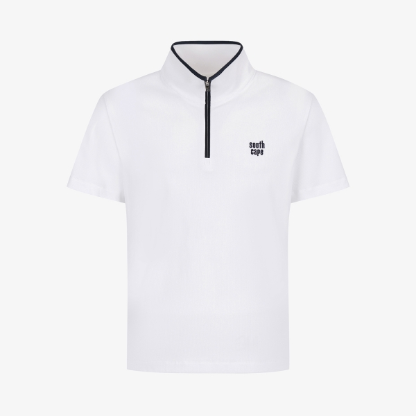 Half-Zip Collar Short-Sleeve T-Shirt_WT