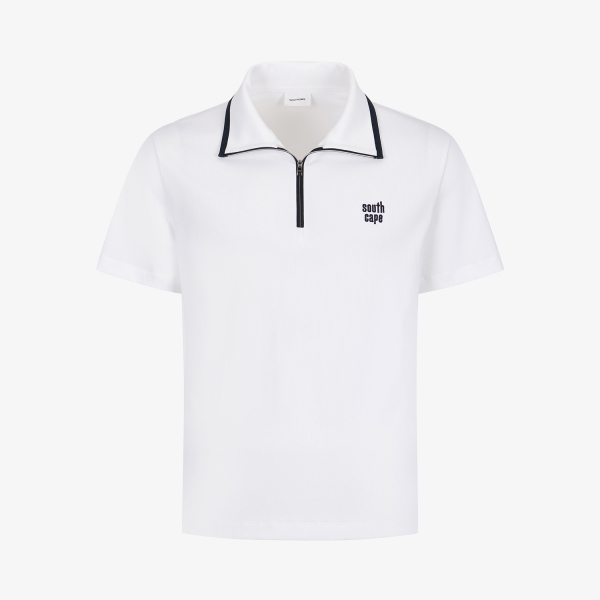 Half-Zip Collar Short-Sleeve T-Shirt_WT