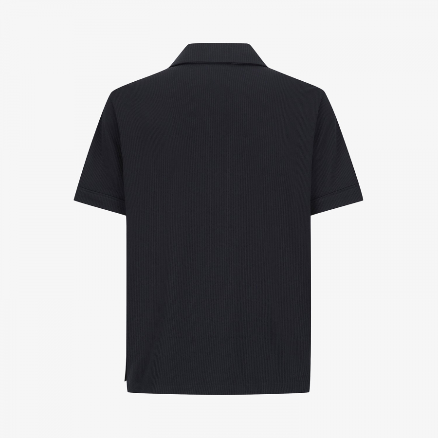 Seersucker Open-Collar Short-Sleeve T-Shirt_NA
