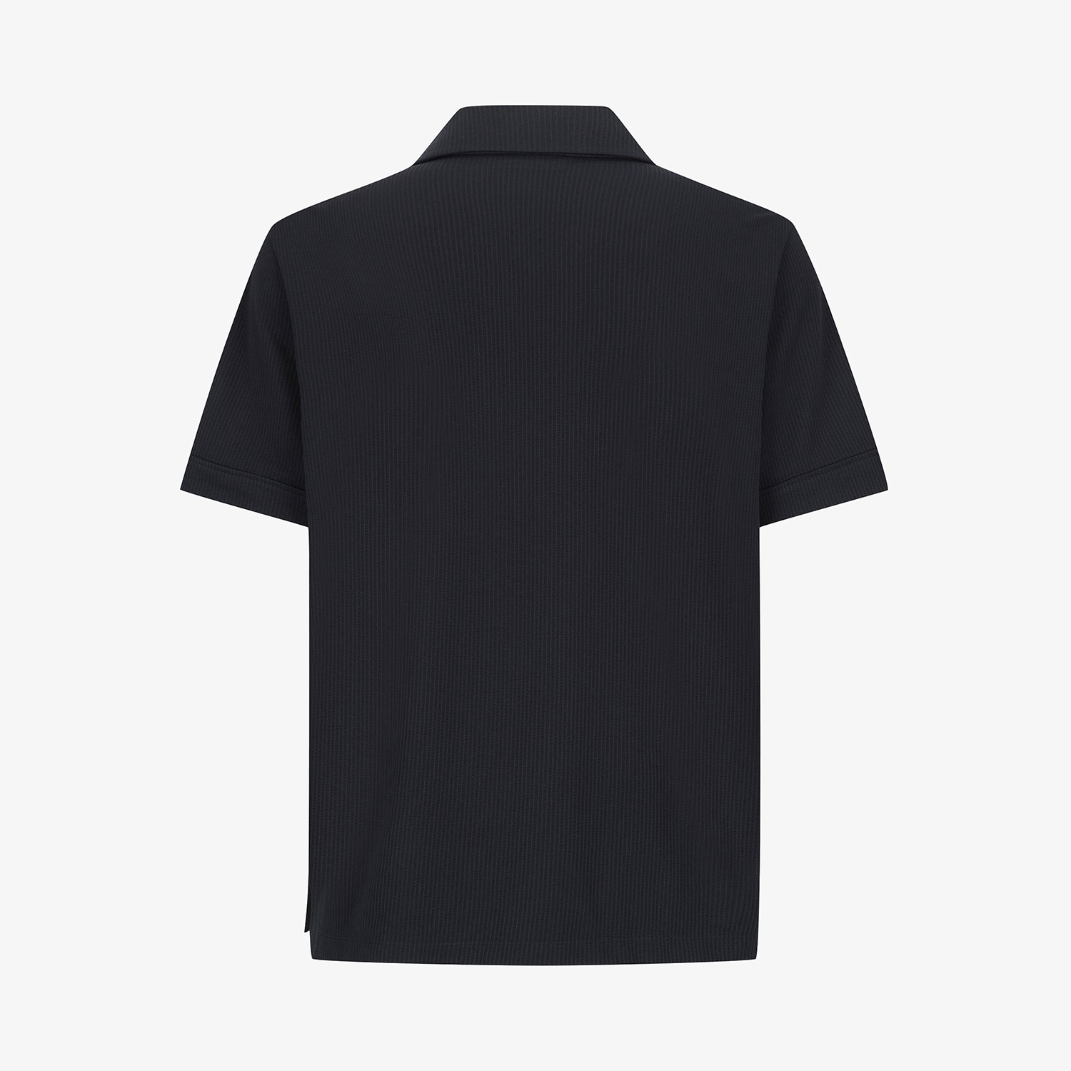 Seersucker Open-Collar Short-Sleeve T-Shirt_NA