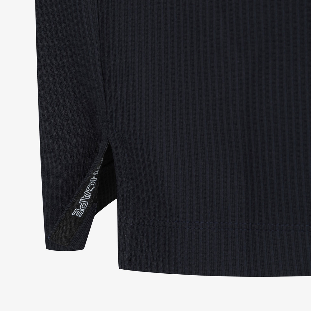 Seersucker Open-Collar Short-Sleeve T-Shirt_NA