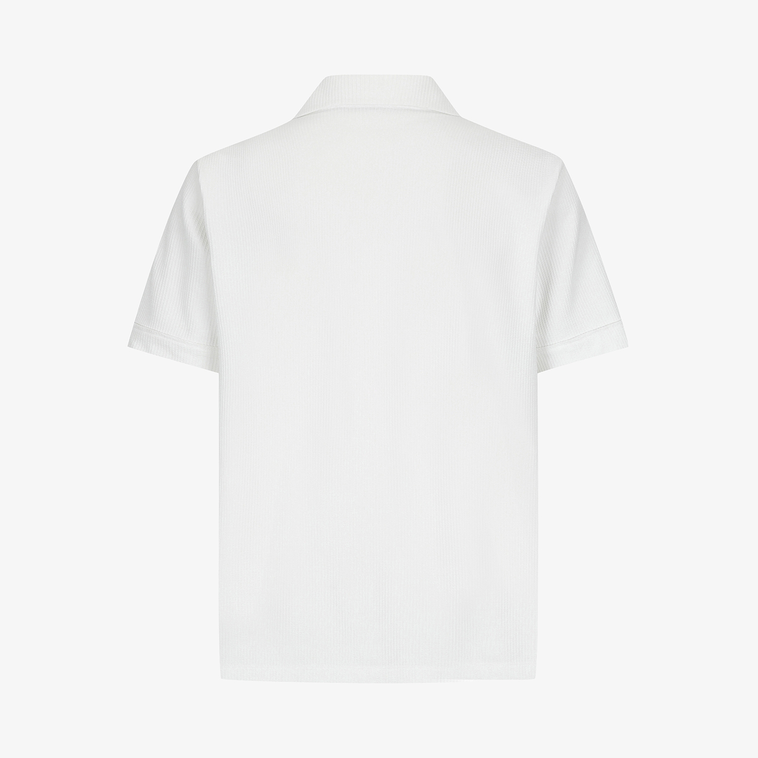 Seersucker Open-Collar Short-Sleeve T-Shirt_WT