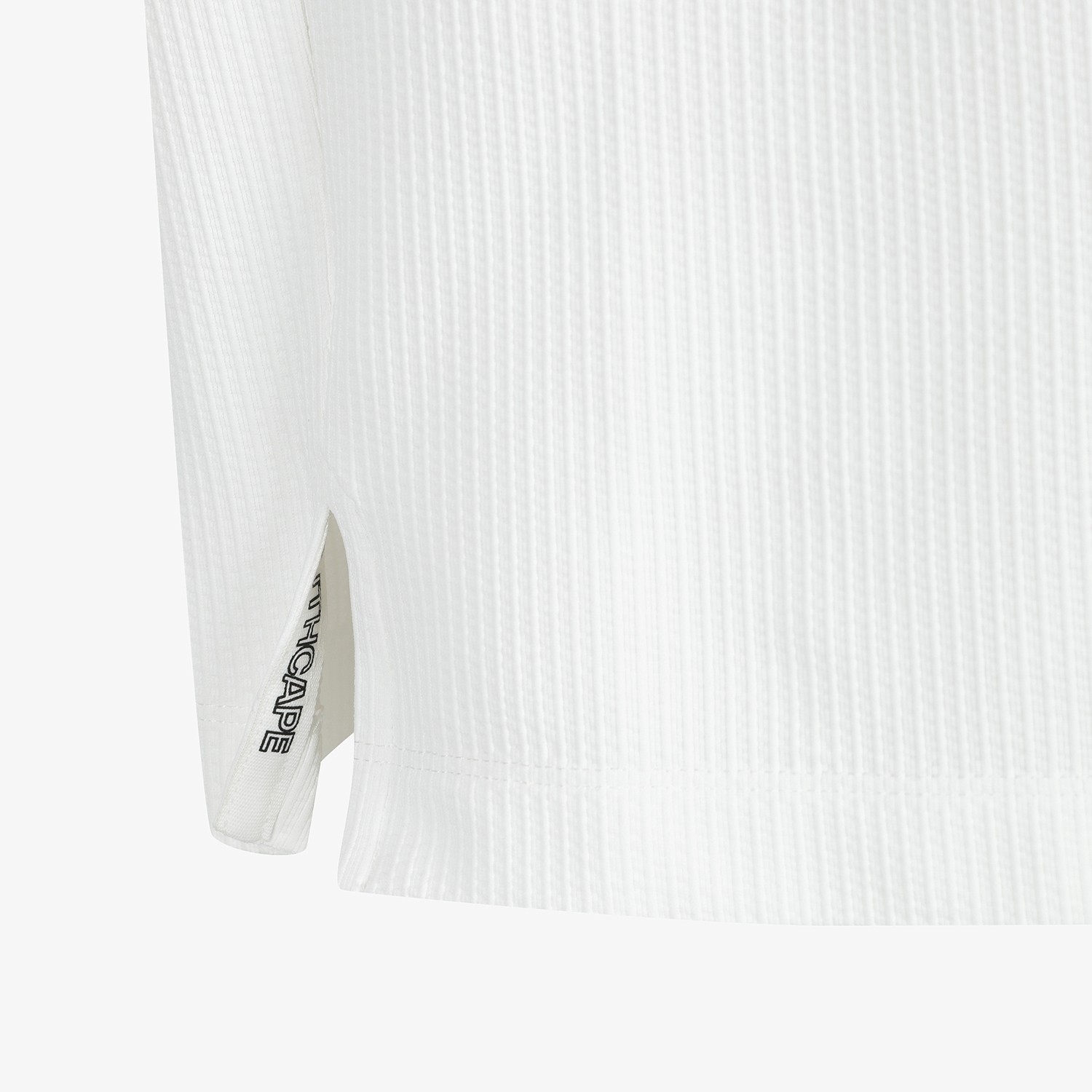 Seersucker Open-Collar Short-Sleeve T-Shirt_WT