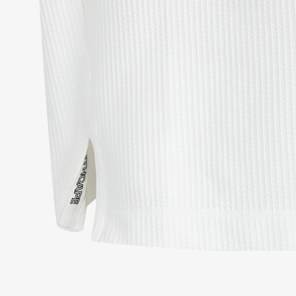 Seersucker Open-Collar Short-Sleeve T-Shirt_WT