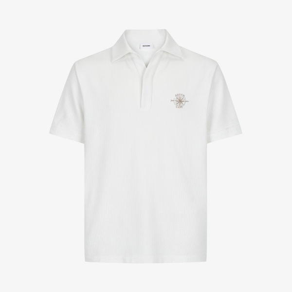Seersucker Open-Collar Short-Sleeve T-Shirt_WT