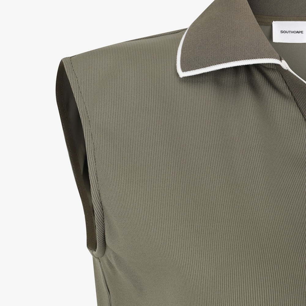 Tipping Open-Collar Sleeveless_KH