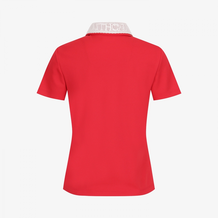 Contrast Knit Collar Polo T-Shirt_RD